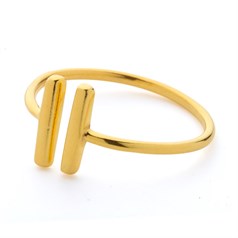 T Ring Size 8 Gold Plated Sterling Silver Vermeil