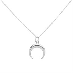 Crescent Moon (16mm) Necklace 16" Sterling Silver