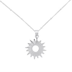 Sun Rays (24mm) Necklace 18" Sterling Silver
