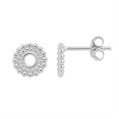 Beaded Circle Earstuds including Scrolls Sterling Silver