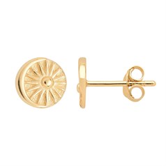 Sun & Moon Disc Earstuds including Scrolls Gold Plated Sterling Silver Vermeil