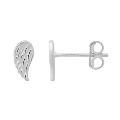 Angel Wing Earstud with Post & Scroll Sterling Silver