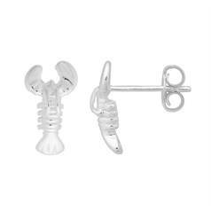 Lobster Earstud with Post & Scroll Sterling Silver
