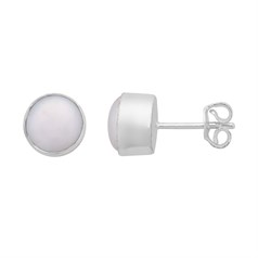 Freshwater Pearl Earstud with Scroll Sterling Silver