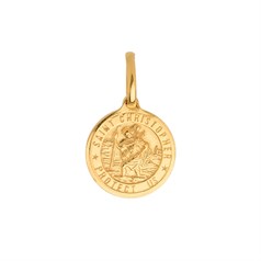 Saint Christopher 13mm Pendant Gold Plated Sterling Silver Vermeil