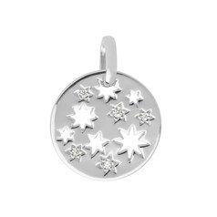 Starry Disc Pendant with CZ Sterling Silver