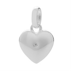 Heart with CZ Pendant Sterling Silver