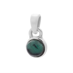 6mm Emerald Round Pendant Sterling Silver