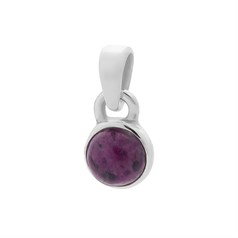 6mm Ruby Round Pendant Sterling Silver