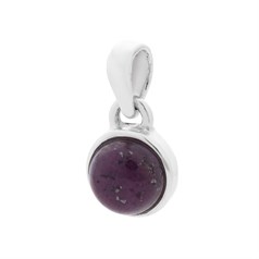 8mm Ruby Round Pendant Sterling Silver