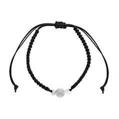 Cord Bracelet - Crystal Knotted Bracelet Sterling Silver