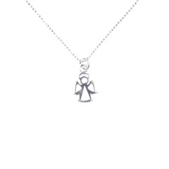 Child's Angel Charm Necklace Sterling Silver