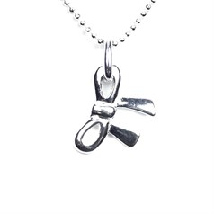 Child's Bow Charm Necklace Sterling Silver