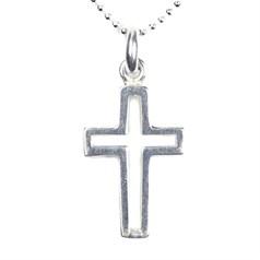 Child's Cross Charm Necklace Sterling Silver