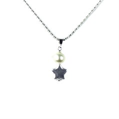 Star & Pearl Necklace Sterling Silver