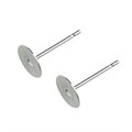 Earstud with 4mm Pad for Cabochon without scrolls Silver Plated