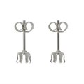 4mm Snap-in Earstud 6 prong (with scrolls) Sterling Silver (STS)