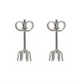 6mm Snap-in Earstud 6 prong (with scrolls) Sterling Silver (STS)