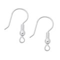 Fish Hook Earwire with Ball  & Spring (Short Tail) ECO Sterling Silver