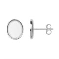 10x8mm  Plain Cup Earstud (with scrolls) Sterling Silver (STS)