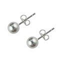 6mm Ball Earstud with Scroll Sterling Silver (STS)