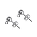 5mm Ball Ring Earstud (with scroll) Sterling Silver (STS)